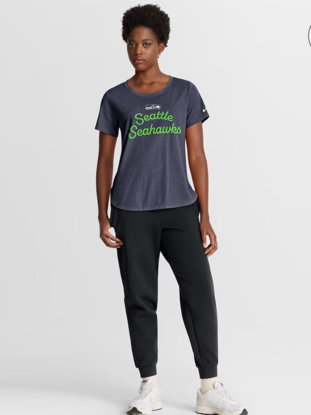 Women’s Nike College Navy Seattle Seahawks Script Tri-Blend T-Shirt Size Small